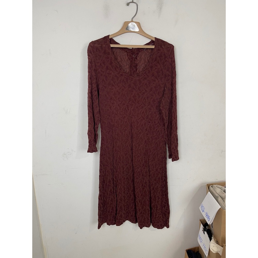 Cut Loose Womens XL Burgundy Textured Knit Long Sleeve Midi Dress 6601367 USA